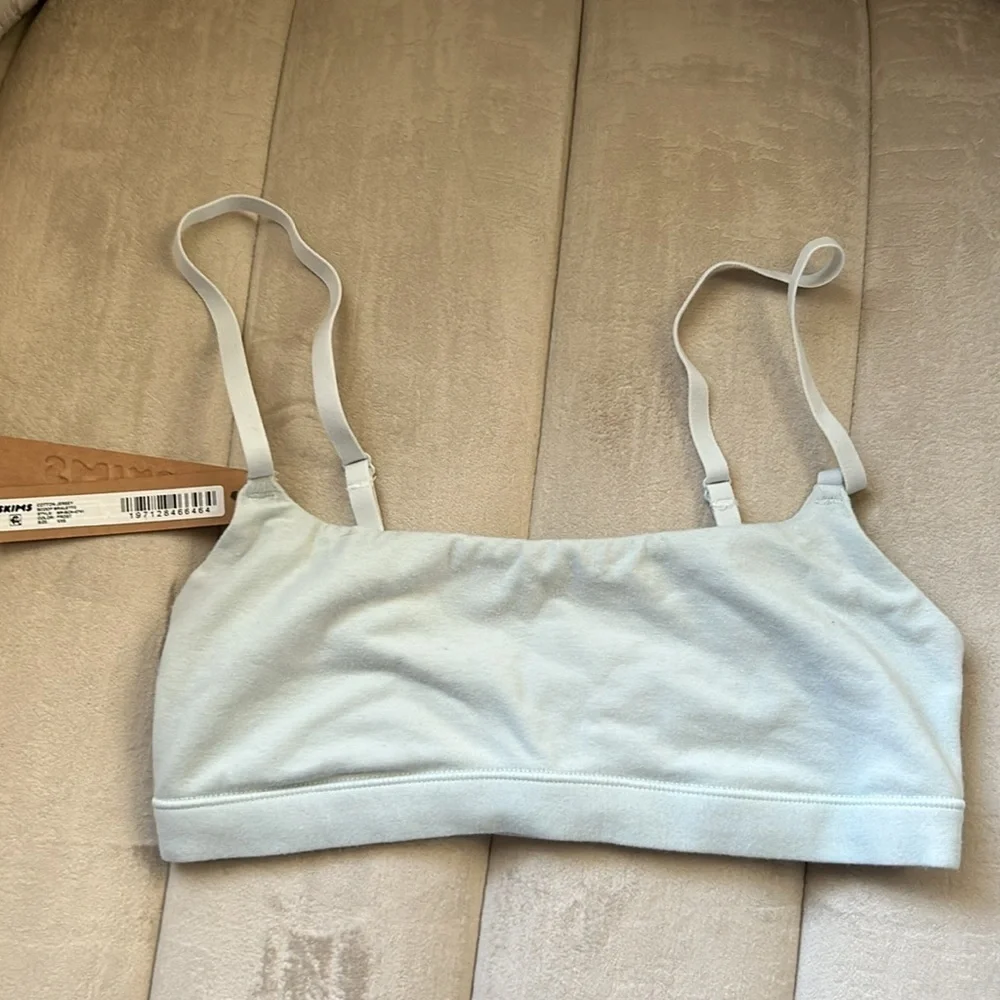 ❄️SKIMS COTTON (B17) JERSEY SCOOP NECK BRALETTE IN FROST XXS - Picture 4 of 4